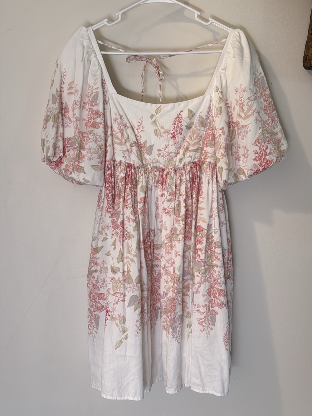 ANTONIO MELANI White Dress with Pink Floral Print WITH POCKETS!